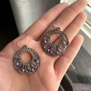 Fashion Jewelry Vintage-Inspired Purple Earrings